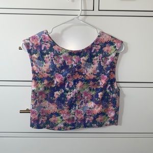 Multi color floral crop top